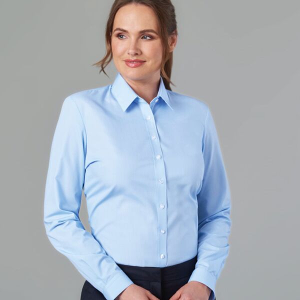 Brook Taverner Ladies Selene Long Sleeve Poplin Shirt Thumbnail